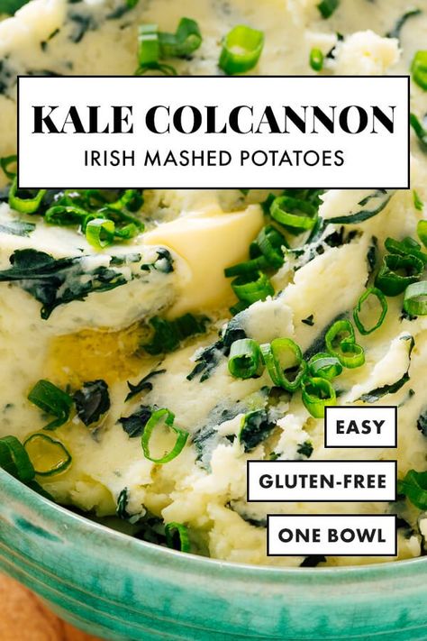 Colcannon Recipe (Mashed Potatoes with Kale) - Cookie and Kate Recipe Mashed Potatoes, Irish Mashed Potatoes, Colcannon Recipe, Cookie And Kate, Easy Mashed Potatoes, Vegan Sour Cream, Mashed Potato Recipes, Favourite Food, Healthy Sides