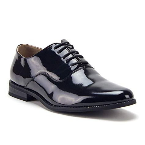 Men's 86214 Classic Black Patent Leather Formal Oxfords Dress Shoes Office Shoes Men, Black Formal Shoes, Church's Shoes, Mens Black Dress Shoes, Patent Leather Oxfords, Black Oxford Shoes, Boys School Shoes, Look Formal, Formal Loafers