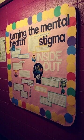 Mental Health Boards Health Bulletin Board Ideas, Inside Out Bulletin Board, Mental Health Bulletin Board Ideas, Mental Health Bulletin Board, Dorm Bulletin Boards, Resident Assistant Bulletin Boards, Counseling Bulletin Boards, Health Bulletin Boards, November Bulletin Boards