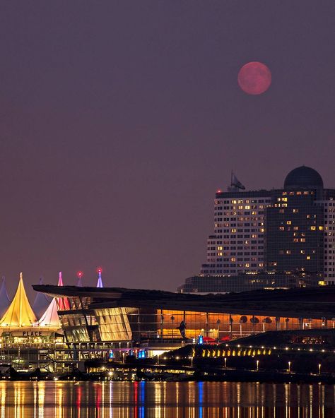 VANCOUVER 🇨🇦Michael Thornquist on Instagram: “Full Blueberry Moon 🌚💜 . Last night's moon rising above Coal Harbour, @VanConventions @CanadaPlace & @PanPacificVancouver The smoke from…” Rising Above, Moon Rising, Moon Rise, The Jewel, Sunshine Coast, Daily Photo, 2024 Vision Board, 2024 Vision, Seattle Skyline