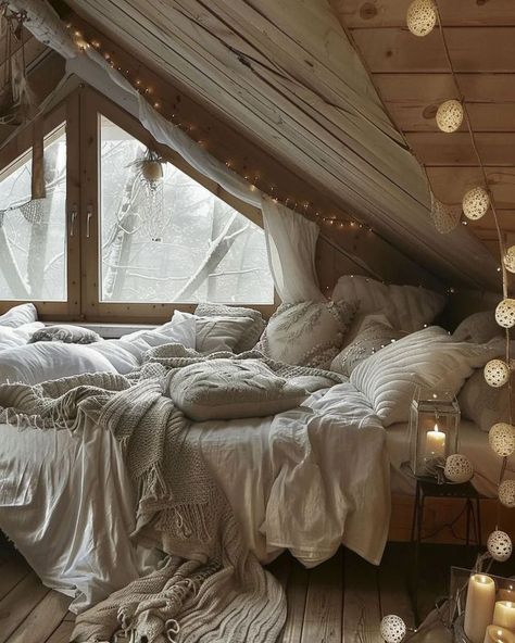 Cozy bedroom Small Cozy Bedroom, Familiar Aesthetic, Bed Bedroom Ideas, Corner Bed, Cowgirl Room, Minimalist Bedroom Ideas, Bedroom Decoration Ideas, High Bed, Modern Bedroom Ideas