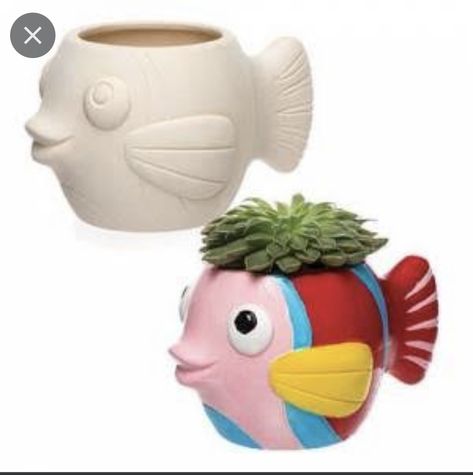 Indian Drawing, Fish Ceramic, Flower Pot Art, Kawaii Crafts, Animal Planters, Sea Crafts, Energy Art, Creative Arts And Crafts, Ceramic Flower Pots