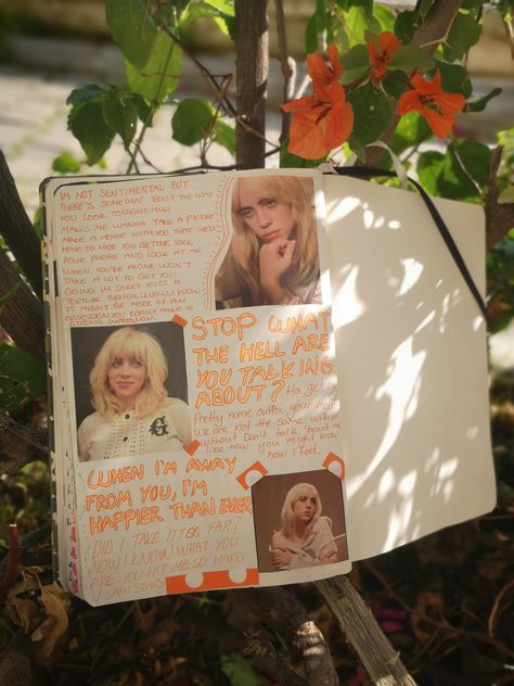 Billie Eilish music bullet journal scrapbook page ideas Billie Eilish Journal Ideas, Billie Eilish Scrapbook, Cool Lock, Music Journal, Making A Movie, Journal Aesthetic, Smoothie Bowl, Music Lyrics, Billie Eilish