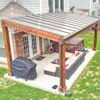 Cover your pergola with SkyPoly. Architectural grade patio covers engineered for pergolas. ✅Let’s through tons of light ✅Block 100% UV… Pergola Build, Covered Pergola Patio, Pergola Cover, Design Per Patio, Ideas Terraza, Backyard Covered Patios, Covered Patio Design, Patio Remodel, Patio Covers