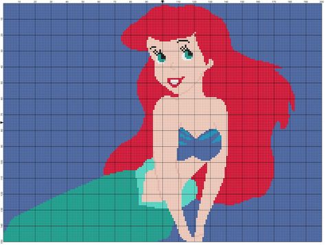 Kendra's Crocheted Creations: The Little Mermaid Free Graph Little Mermaid Crochet, Crochet Mermaid Blanket, C2c Crochet Pattern Free, C2c Crochet Pattern, Crochet Mermaid, Pixel Crochet, C2c Crochet, Lady And The Tramp, Blanket Crochet