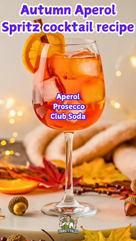 "Discover the perfect Autumn Aperol Spritz cocktail recipe to elevate your 
happy hour! This refreshing drink blends the iconic Aperol with sparkling 
wine and a splash of soda, making it a must-try for fall gatherings. 
Perfect for cozy evenings and festive celebrations, this Aperol Spritz 
recipe is one of the best cocktail recipes you'll find. Cheers to delicious 
flavors and vibrant colors!" Autumn Aperol Spritz Recipe, Apple Cider Aperol Spritz Recipes, April Spritz Recipe, Big Batch Aperol Spritz, Aperol Recipe Cocktails, How To Make Aperol Spritz, Holiday Aperol Spritz, Fall Aperol Spritz Recipe, Autumn Aperol Spritz