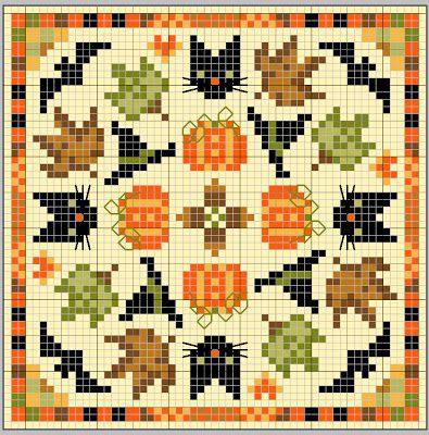 gazette94 free Halloween cross stitch Biscornu Cross Stitch, Fall Cross Stitch, Cross Stitch Freebies, Blackbird Designs, Halloween Cross Stitch Patterns, Tapestry Crochet Patterns, Halloween Cross Stitches, Halloween 2, Crochet Tapestry