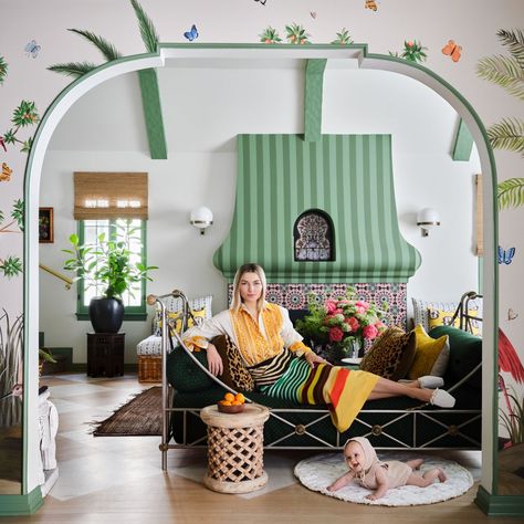 Shop the Look of Jessica Hart's Vibrant Los Angeles Abode | Architectural Digest Vintage Wicker Chair, Jessica Hart, Wicker Armchair, Vintage Dining Chairs, Wicker Chairs, New York Apartment, Vintage Wicker, Celebrity Houses, The Design Files