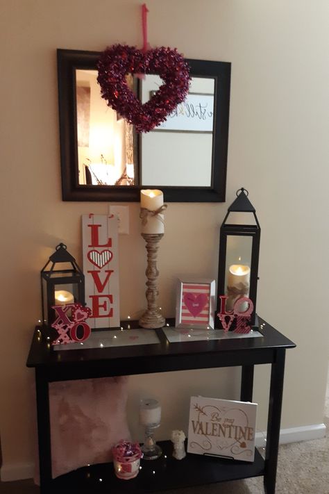 Valentine's console/entryway table decor 2020 Valentine Entryway Table Decor, Valentines Day Entry Table Decor, Valentine Entryway Table, Valentine’s Day Entry Table, Valentines Day Entryway Table, Valentine’s Day Centerpiece Ideas, Valentine Entryway Decor, Valentines Entry Table, Valentine’s Day Table Centerpiece