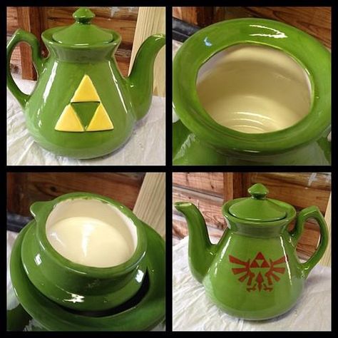 Zelda tea set.  I love Zelda, and I love tea, why not put them together!  Must resist urge to smash it looking for rupees... Geek Home Decor, Nerd Home, Zelda Gifts, Zelda Wedding, Link Zelda, Gaming Merch, Geek Out, The Legend Of Zelda, Pottery Painting