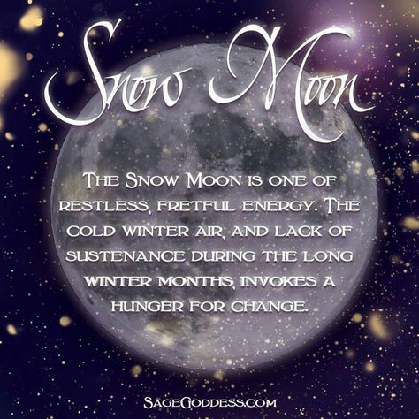 Snow Moon Snow Moon Ritual, Snow Full Moon, Moon Celebrations, Full Snow Moon, February Full Moon, Sage Goddess, Lunar Witch, Snow Moon, Moon Magick