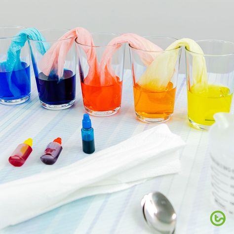 Rainbow rainfall experiment to investigate the density of food dye when mixed with oil and water. Water Experiments For Kids, Science Experiments Kids Easy, Water Experiments, Light Science, Science Experiments For Kids, Diy Science Experiments, At Home Science Experiments, Experiments For Kids, Science Club