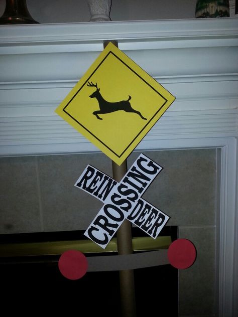 Reindeer Crossing Sign Crossing Sign, Dance Mom, Christmas Door Decorations, Santa And Reindeer, Decorations Christmas, Diy Signs, Christmas Door, Dance Moms, Holiday Ideas