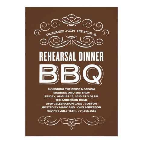 VINTAGE BBQ | REHEARSAL DINNER BBQ PERSONALIZED ANNOUNCEMENT Backyard Wedding Invitations, Bbq Rehearsal Dinner, I Do Bbq, Bbq Invitation, Chalkboard Wedding, Rehearsal Dinner Invitations, Wedding Rehearsal Dinner, Bbq Party, Rsvp Wedding Cards