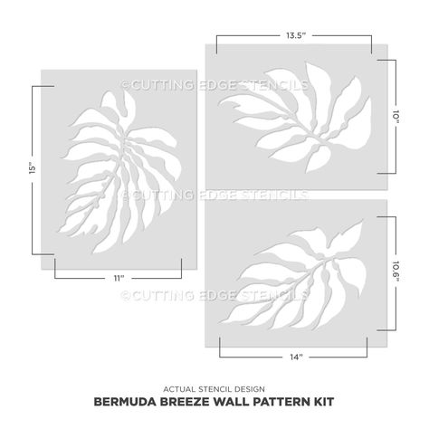 Palm Leaf Stencil, Accent Wall Stencil, Wall Trends, Diy Mural, Wall Stencil Patterns, Pattern Stencil, Wall Pattern, Reusable Stencils, Palm Leaves Pattern