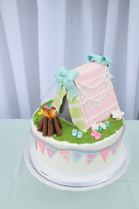 Camping Birthday Party Ideas, Camping Birthday Cake, Glamping Birthday Party, Camping Cakes, Camping Theme Birthday, Glamping Birthday, Glamping Party, Camping Theme Party, Camping Birthday Party