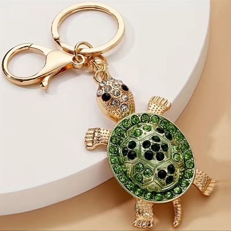 1pc Turtle Key Chain Pendant Creative Animal Key Chain Turtle Keychain, Louis Vuitton Keychain, Rhinestone Keychain, Turtle Charm, Heart Keychain, Wristlet Keychain, Purse Charms, Card Holder Wallet, Charm Gift