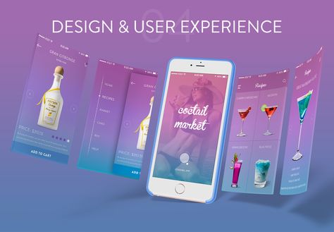 coctail market | Mobile App UX/UI Design on Behance Mobile App Advertising Design, Product Roadmap Design, App Promotion Design Social Media, App Ads Design, Instagram Ui Design, Mobile App Poster Design, Mobile Mockup Design, Mobile Ads Design, Mobile App Promotion