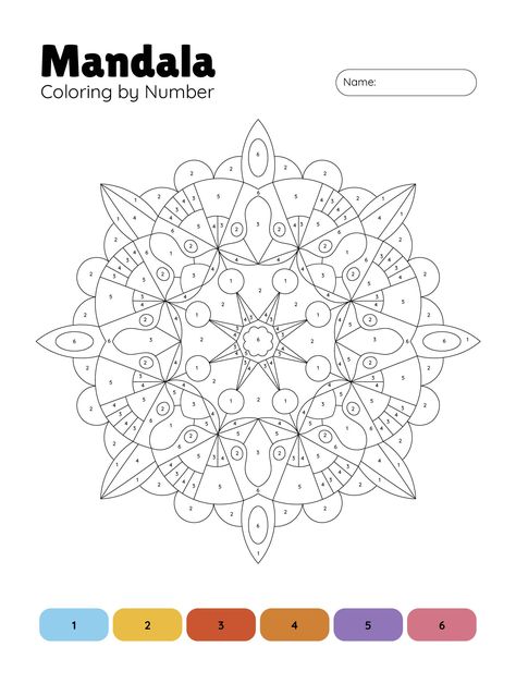 Printable Adult Mandala Coloring Pages Mandala Numbers Design, Mandala Printable Free, Color By Number Mandala, Mandala Coloring Books Free Printable, Mandela Colouring Free Printable, Mandala Coloring Pages For Adults Therapy, Adult Color By Number, Number Printables, Mandala Printable