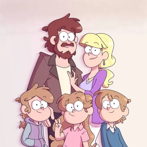 Dipper E Pacifica, Gravity Falls Next Generation, Dipper Gravity Falls, Dipper X Pacifica, Dipper And Pacifica, Pines Family, Family Portrait Drawing, Gravity Falls Dipper, Alex Hirsch