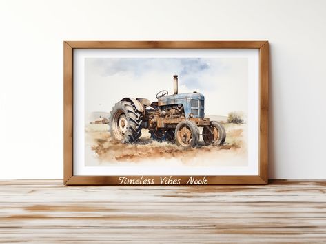 Country Theme Room, Farmhouse Decor Rustic, Nursery Wall Art Boy, Wall Art Farmhouse, Country Theme, Boys Nursery, Vintage Tractors, Landscape Artwork, Rustic Bedroom