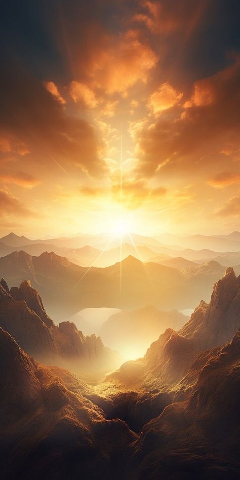 Sunrise Fantasy Art, Fantasy Sunrise, Cinematic Sky, Sky Bg, Cinematic Background, Golden Sky, Church Backgrounds, Scenic Wallpaper, Church Poster Design