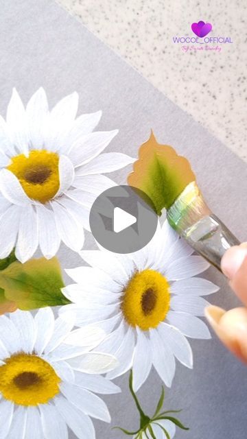 Daisies Painting, Advertising Logo, Painting Flowers Tutorial, Flowers Tutorial, Daisy Painting, Toned Paper, Painting Flowers, Happy Paintings, March 5