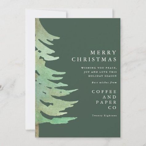 Watercolor forest corporate Christmas card for $3.37 - Christmas Cards Corporate Christmas Card Design, Modern Rustic Christmas, Corporate Christmas Party Invitations, Corporate Party Invitation, Corporate Christmas Cards, Corporate Christmas Parties, Corporate Holiday Cards, Watercolor Forest, Minimal Christmas