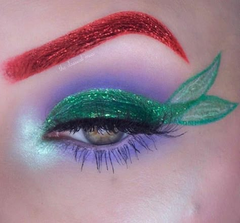 Ariel Eye Makeup, Mermaid Eyeshadow, Little Mermaid Makeup, Disney Eye Makeup, Ariel Makeup, Disney Inspired Makeup, Disney Eyes, Fantasy Make-up, Makeup Inspired