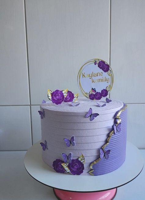 Purple Floral Cake, Floral Cake Ideas, Baking Logo Design, Birthday Cake Decorating Ideas, My Homies, Baking Logo, Purple Cakes, Cake Decorating Ideas, 30th Birthday Parties