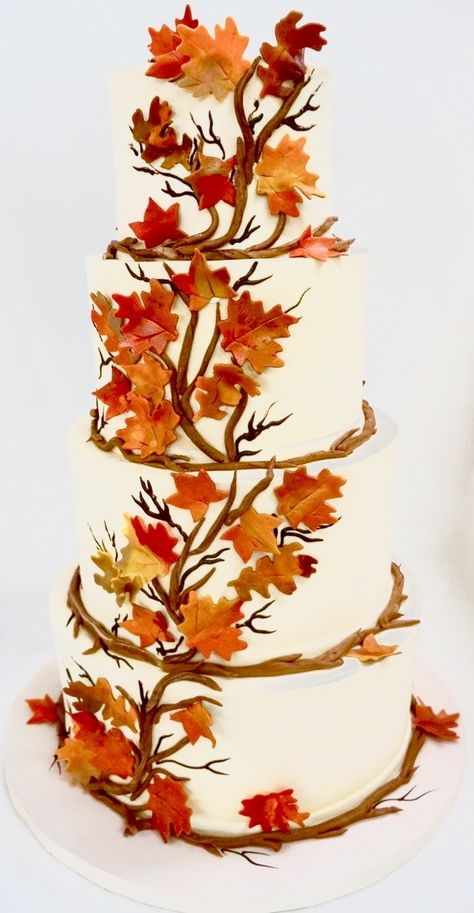 Maple Leaf Cake, Boat Diaper Cake, Autumn Weddings, Autumn Rose, Wedding Themes Fall, Pumpkin Farm, Fall Wedding Colors, Maple Leaves, Cake Table