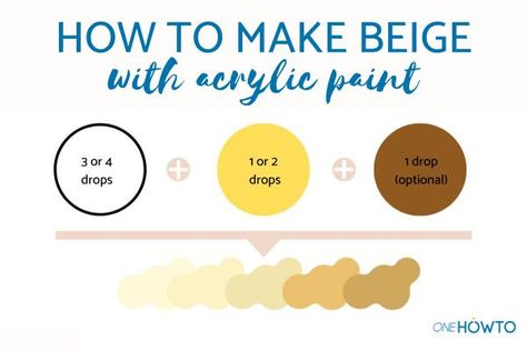 Mix Paint Colors, Shades Of Brown Paint, Sand Paint Color, Light Yellow Paint, How To Make Sand, How To Make Yellow, Mix Paint, Beige Paint Colors, Mixing Paint Colors