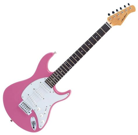 Pink Electric Guitar, Pngs For Moodboards, Pink Guitar, Crochet Applique Patterns Free, Pink Music, Petra Collins, Guitar Stickers, Hello Kitty House, Guitar Electric