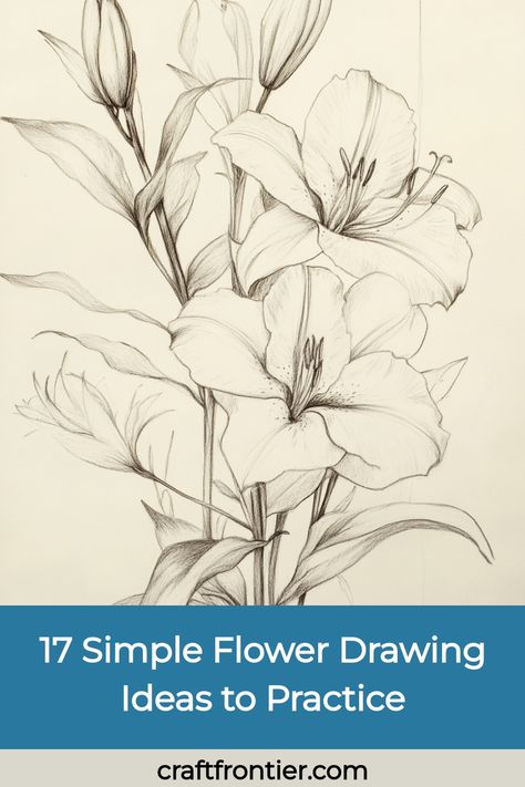 Flower drawing ideas can be a fun way for kids to express their creativity. Start with basic flowers like daisies, sketching simple shapes with a pencil. Encourage variations, like flowers with fun faces or whimsical designs. Let kids try different styles and sizes, from abstract to realistic, and use their drawings to explore creativity and improve motor skills. Simple Flower Drawing Ideas, Flower Drawing Ideas, Simple Flower Drawing, Flower Step By Step, Line Flower, Sketches Simple, Aspiring Artist, Halloween Drawings, Simple Flower