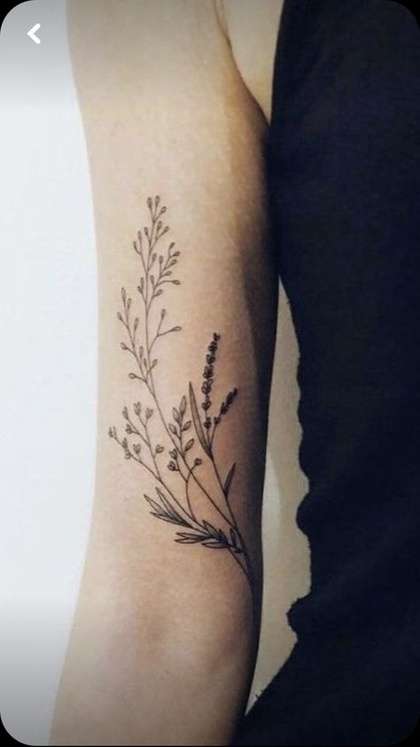 Tattoo Grandma, Grandma Tattoos, Floral Back Tattoos, 50 Tattoo, Wrap Around Tattoo, Inner Forearm Tattoo, Wrap Tattoo, Lavender Tattoo, Boho Tattoos