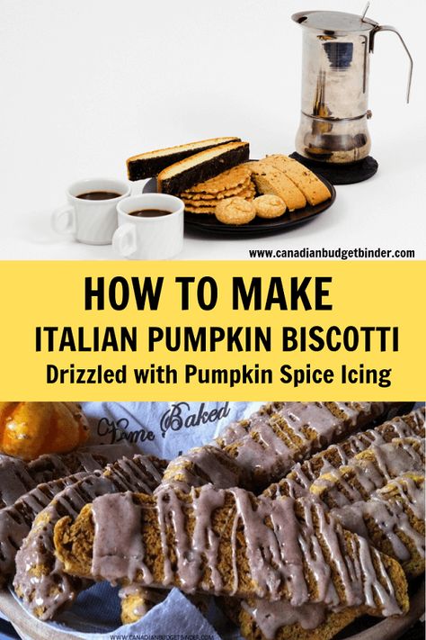 Italian Pumpkin Biscotti with Icing - Canadian Budget Binder #pumpkinrecipes #biscotti Spice Pound Cake, Easy Biscotti, Pumpkin Biscotti, Pumpkin Lasagna, Pumpkin Crisp, Pumpkin Delight, Savory Pumpkin Recipes, Best Pumpkin Pie, Pumpkin Smoothie