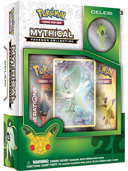 20th Anniversary Range Pokemon TCG Mythical Pokemon Collection Celebi Pin Box The Pokemon TCG Mythical Pokemon Collection – Celebi Pin Box includes: – A never-before-seen foil promo card featuring Celebi – A Celebi collector’s pin – 2 special Pokemon TCG: Generations booster packs to expand your collection! – A code card for the Pokemon Trading Game Online Pokemon Card Packs, Pokemon Tins, Green Pokemon, Family Card Games, Mythical Pokemon, Car Card, Pin Box, Pokemon 20, Card Games For Kids