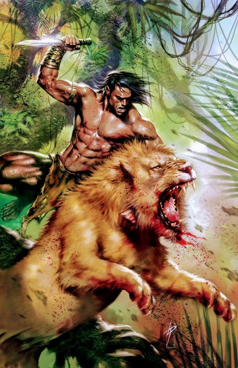 Long Haired Man, Tarzan Art, Tarzan Of The Apes, African Jungle, Pulp Art, In The Jungle, Fantasy Artist, Tarzan, Fantastic Art