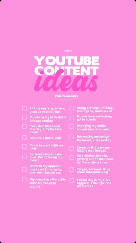 Challenge Ideas For Youtube, Youtube Content Ideas, Aesthetic Content Ideas, Youtuber Quotes, Yt Ideas, Youtube Channel Name Ideas, Youtube Hacks, Start Youtube Channel, Social Media Content Planner