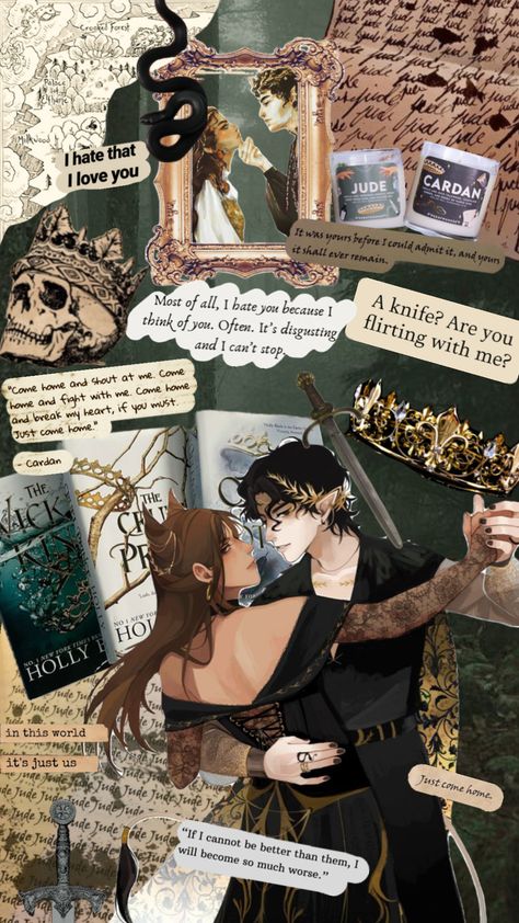 Cardan & Jude 🤭✨ #books #thecruelprince #thecruelprinceaesthetic #thecruelprinceseries #cardan #cardangreenbriar #cardanjude #jude #judeduarte #judecardan #judarn Carden And Jude Aesthetic, Cardin And Jude, Jude And Cardan Aesthetic, Garden And Jude, Letters From Carden To Jude, Cardan Aesthetic, Cardans Letters To Jude, Jude And Cardan Fanart, Cardan Fanart