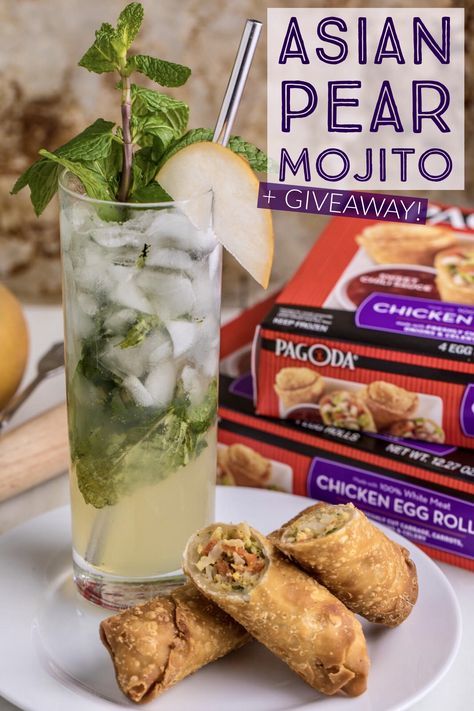 Asian Pear Mojito, Asian Alcoholic Drinks, Asian Mocktails, Pear Mojito, Asian Cocktails, Mint Mojito Recipe, Infused Simple Syrup, Vodka Mojito, Pear Cocktails