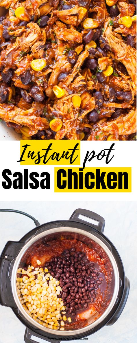 Instant Pot Taco Chicken, Instant Pot Salsa Chicken, Instant Pot Salsa, Salsa Chicken Recipe, One Pot Mexican, Taco Chicken, Mexican Shredded Chicken, Shredded Chicken Tacos, Mexican Chicken Recipes