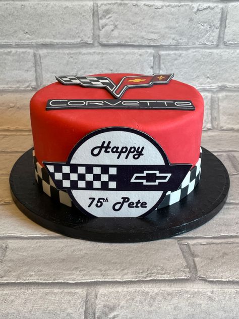 Corvette Cake Ideas, Red Car Birthday Cake, Corvette Birthday Cake, Corvette Birthday Cake For Men, Classic Car Birthday Cake For Men, Corvette Cakes For Men, Vintage Car Cakes For Men, Corvette Cake, Italian Dinner Table