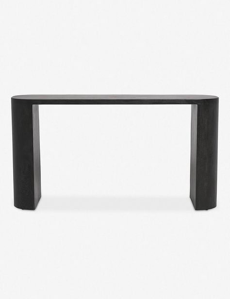 Luna Black Wooden Console Table Burled Wood Furniture, Wood Sofa Table, Black Console Table, Wooden Console Table, Black Console, Long Lumbar Pillow, Hallway Table, Lulu And Georgia, Front Entrance