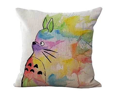 HomeTaste Cute Totoro Decorative Linen Throw Pillow Cover... #Livingroom #bedroom #kitchen   #Resortinterior #spaaccessories #bathrooms #Homeaccents #wallpapers #bedspreads #bedlinens  #Minimalistapartment #decoration #walldecor #faucet #Basin #Furniture #Moderndecoration #eclecticdecor #remodels #homeaccents Totoro Pattern, Totoro Pillow, Cute Totoro, Pillowcase Pattern, Ghibli Art, Linen Throw Pillow, Decorative Cushion Covers, Linen Pillow Cases, Linen Throw