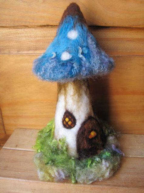 Felt Gnome, Button Tree, Waldorf Homeschool, Felt Mushroom, Felt House, Mushroom Crafts, Needle Felting Diy, Wool Felt Projects, Needle Felted Christmas