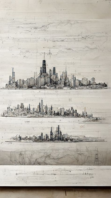 CHICAGO SKYLINE SKETCH/HAND DRAWN ON PAPER ---please follow my account--- --- Image courtesy of midjourney--- Chicago Skyline Drawing, Skyline Sketch, Skyline Drawing, Chicago Skyline, Tattoos Gallery, Drawing Reference, Hand Drawn, How To Draw Hands, Chicago