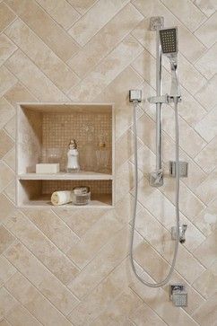 Neutral Tile Shower Design Ideas, storage Design Interior Baie, Makeover Kamar Mandi, Master Shower, Shower Niche, Bathroom Shower Tile, Bathroom Tile Designs, Shower Tile Designs, Bathroom Remodel Shower, Accent Tile