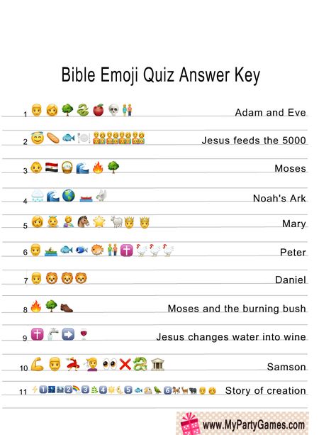 Free Printable Bible Emoji Quiz with Answer Key Emoji Bible Characters, Bible Study Games For Youth, Bible Characters Emoji Quiz, Fun Bible Study Games, Bible Emoji Game, Bible Trivia Games Free Printable, Bible Emoji Quiz, Bible Group Ideas, Bible Quiz Games With Answers