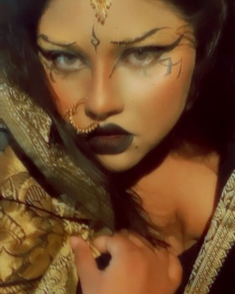 Y’all remember when I did Indian goth? yeah…. Posting my embarrassment (the quality is awful I know) Indian Goth Aesthetic, Goth Indian Girl, Indian Goth, Poc Goth, Doll Eye Makeup, Goth Makeup, Doll Eyes, Remember When, Makeup Inspiration